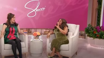 Louis Vuitton Shoulder Insert Rabbit Dress worn by Jennifer Tilly as seen in Sherri on February 27, 2025