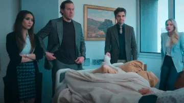 Sandro Claudie Skirt worn by Ali Lee (Brenda Song) as seen in Running Point (S01E01)