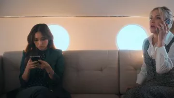 Sandro Paris Black Star Print Top worn by Ali Lee (Brenda Song) as seen in Running Point (S01E02)