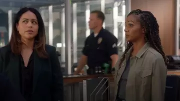 G Star Raw Officer Short Jacket worn by Nyla Harper (Mekia Cox) as seen in The Rookie (S07E03)
