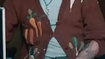 Brown Vegetable Cardigan of Harry Keshegian (Adam Goldberg) in The Equalizer (S05)