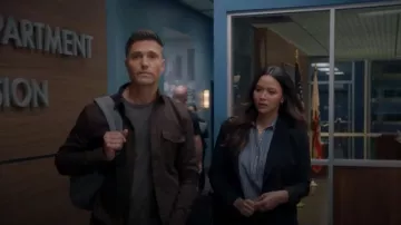 Reiss Arlo Textured Canvas Jacket worn by as seen Tim Bradford (Eric Winter) as seen in The Rookie (S07E05)