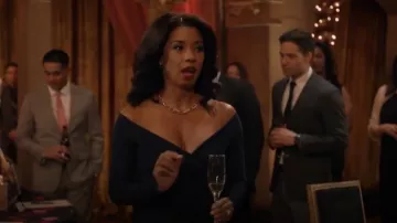 Chiara Boni La Petite Robe Silveria Off The Shoulder Bodycon Dress worn by Luna Grey (Angel Parker) as seen in The Rookie (S07E06)