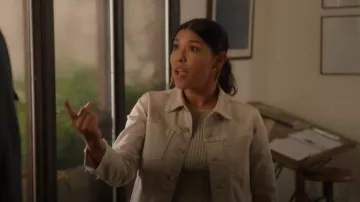 L'Agence Janelle Raw Cut Slim Denim Jacket worn by Celina Juarez (Lisseth Chavez) as seen in The Rookie (S07E06)