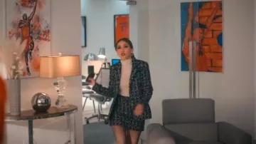 Alice + Olivia Elana Plaid Tweed Miniskirt worn by Ali Lee (Brenda Song) as seen in Running Point (S01E07)