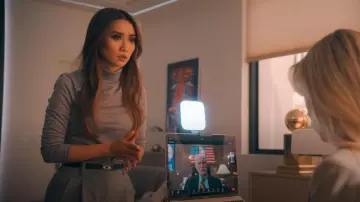 Kurt Geiger Embellished Evil Eye Black Leather Belt worn by Ali Lee (Brenda Song) as seen in Running Point (S01E08)