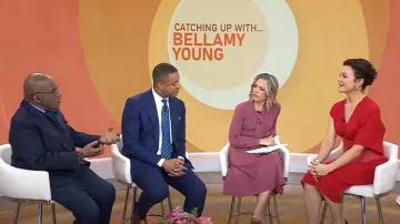 Gal Meets Glam Brianna Tie Neck Dress worn by Dylan Dreyer as seen in Today on March 4, 2025