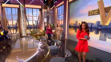 Veronica Beard Massaro Striped Knit Pant worn by Sunny Hostin as seen in The View on  March 4, 2025