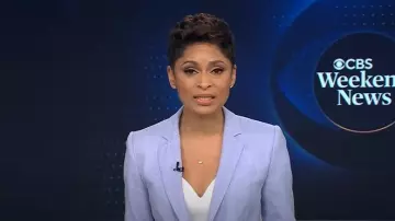Ann Taylor Le blazer à un bouton encoché porté par Jericka Duncan tel qu’on le voit dans CBS Evening News le 3 mars 2025