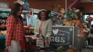 Mango Zip-Up Tweed Jacket worn by Catherine (Aja Naomi King) as seen in Grosse Pointe Garden Society (S01E02)