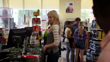 Splendid Long Sleeve Grey Stripe Sleeve Top worn by Kylie (Riki Lindhome) in New Girl (S03E04)