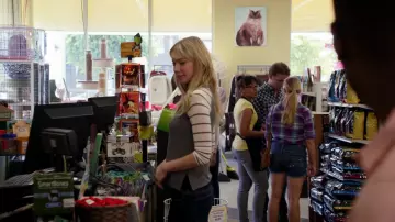 Splendid Long Sleeve Grey Stripe Sleeve Top worn by Kylie (Riki Lindhome) in New Girl (S03E04)