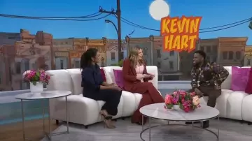 Louis Vuitton Jacquard Damier Cotton Jersey Blouson worn by Kevin Hart as seen in Today with Jenna & Friends on March 5, 2025