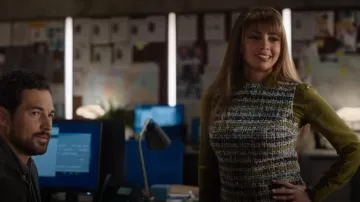 Alice + Olivia Coley Wool-Blend A-Line Dress worn by Max Mitchell (Vanessa Morgan) as seen in Wild Cards (S02E03)