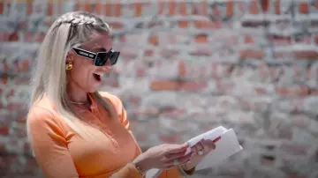 BDG By Urban Outfitters Henley Top In Orange worn by Heather Rae Young as seen in The Flip Off (S01E06)