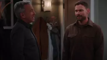 Taylor Stitch The Saddler Shirt In Burnt Caramel Check Wool worn by Gabriel (Seann William Scott) as seen in Shifting Gears (S01E08)
