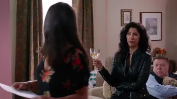 Lamarque Perforated Leather Moto Jacket worn by Rosa Diaz (Stephanie Beatriz) in Brooklyn Nine-Nine (S01E10)