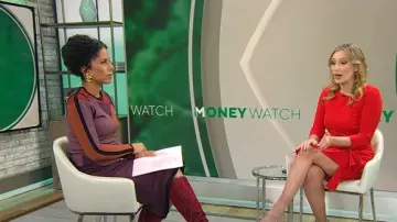 Robe midi Toccin Nora portée par Adriana Díaz telle qu’elle est vue dans CBS Mornings le 7 mars 2025