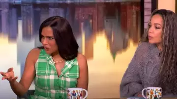 Rosie Assoulin Emotionally Vested Vest worn by Mindy Kaling as seen in The View on March 6, 2025