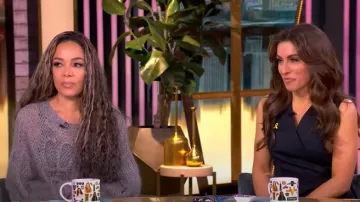 Loewe Anagram Mohair-Blend Logo Sweater worn by Sunny Hostin as seen in The View on March 6, 2025