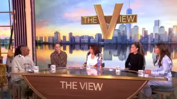 Proenza Schouler Hannah Belted Stripe Silk Twill Shirtdress worn by Alyssa Farah as seen in The View on March 10, 2025