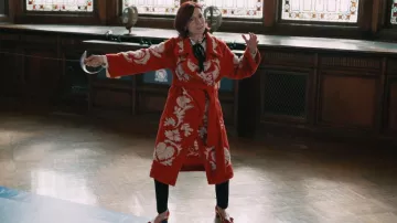 Farm Rio Helen Coat worn by Elsbeth Tascioni (Carrie Preston) as seen in Elsbeth (S02E12)