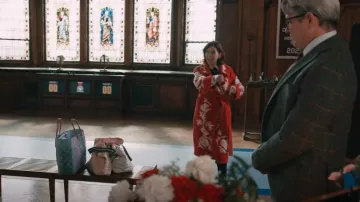 Tin Marin Sunset Woven Super Tote worn by Elsbeth Tascioni (Carrie Preston) as seen in Elsbeth (S02E12)