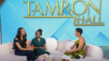 Jason Wu Brushstroke Print Asymmetric Crepe Dress worn by Tamron Hall as seen in Tamron Hall Show on March 10, 2025