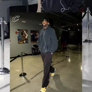 Balenciaga Black Inside-Out 'Loop Sports Icon' Sweatpants worn by Tristan Thompson on the Instagram account @cavs