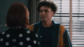 Gallia Knitted Donegal Wool Cardigan worn by Roy (Hayward Leach) as seen in Elsbeth (S02E12)