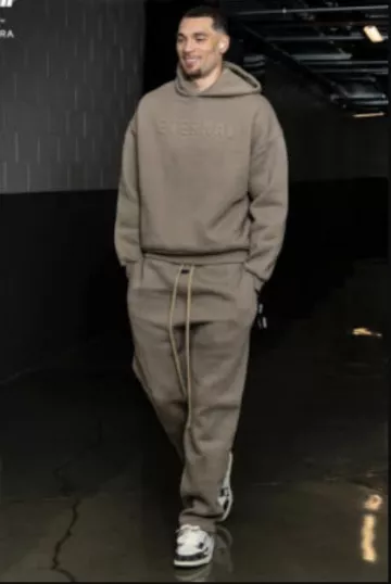 Fear Of God Dusty Beige 'Eternal' Hoodie worn by Zach LaVine on the Instagram account @sacramentokings