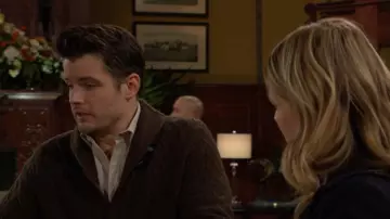 Paisley & Gray Toggle Cable-Knit Cardigan worn by  Kyle Abbott (Michael Mealor) as seen in The Young and the Restless on March 6, 2025