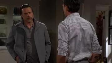 Theory Clarence Wool Melton Coat worn by  Nick Newman (Joshua Morrow) as seen in The Young and the Restless on March 10, 2025