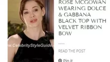Dolce and Gabbana velvet top black crystal and bow sleeveless worn by Paige Matthews (Rose McGowan) in Charmed (S08E14)