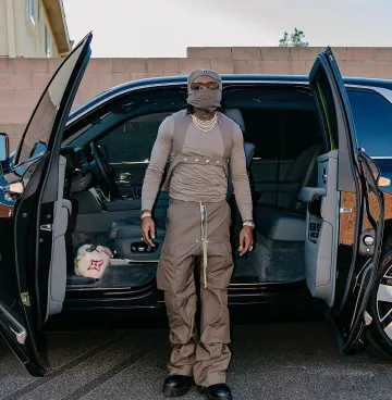 Audemars Piguet Frosted White Gold & Rainbow Bezel 'Royal Oak' worn by Gunna on the Instagram account @gunna