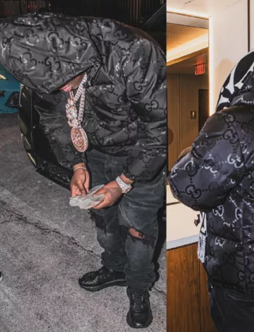Baskets Gucci All Black 'Ripple' portées par Sheff G sur le compte Instagram @sheff_g