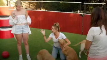 Djerf Avenue Daily Tube Top Summer Berries worn by Self (Lola Rose Sheen) as seen in Denise Richards and Her Wild Things (S01E01)