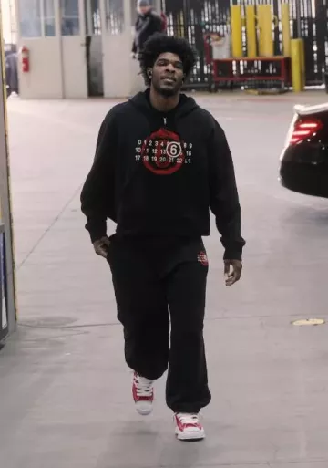 Maison Mihara Yasuhiro Red Canvas & Red Melted Sole 'Hank' Sneakers worn by Scoot Henderson on the Instagram account @trailblazers