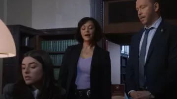 Theory Carissa Blazer worn by Maria Baez (Marisa Ramirez) as seen in Blue Bloods (S14E17)