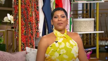 Carolina Herrera Flower Cold-Shoulder Halter Top worn by Tamron Hall as seen in Tamron Hall Show on March 11, 2025