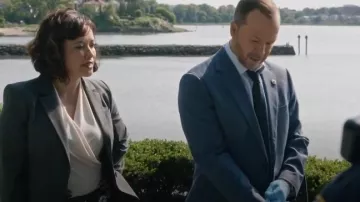 Theory Two Button Blazer worn by Maria Baez (Marisa Ramirez) as seen in Blue Bloods (S14E18)
