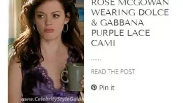 Dolce and Gabbana silk top with lace and bow detail worn by Paige Matthews (Rose McGowan) in Charmed (S08E08)