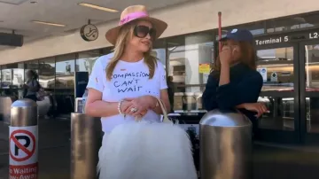 Max Mara Black oversized Square Sunglasses worn by Kathy Hilton as seen in The Real Housewives of Beverly Hills (S14E15)