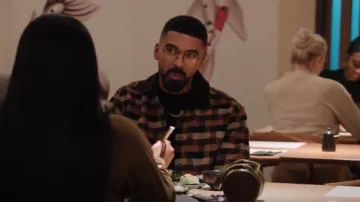 Percival Dovetail Check Merino Wool Snap-Up Overshirt worn by O'Shon (Matthew Law) as seen in Abbott Elementary (S04E17)