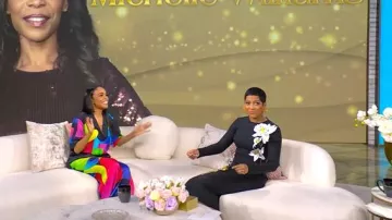 Bruce Glen Cupro Wide Leg Trousers worn by Michelle Williams as seen in Tamron Hall Show on March 12, 2025