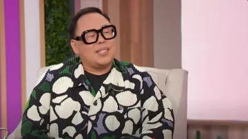 Homme Plisse Issey Miyake Cotton Bolls Pleated Jacket worn by Nico Santos as seen in Sherri on March 11, 2025