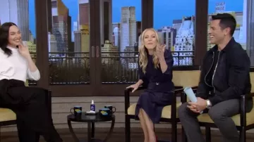 Officine Generale Mathieu Suede Jacket worn by Mark Consuelos as seen in LIVE with Kelly and Mark on March 10, 2025