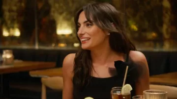 Yves Saint Laurent Black Knit Floral Applique Tank Top worn by Paige DeSorbo as seen in Summer House (S09E05)