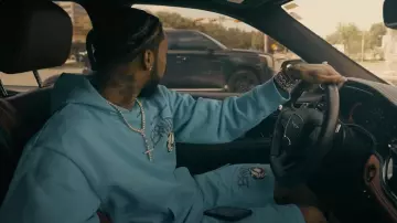Chrome Hearts Matty Boy Blue 'Brand New' Sweatshorts worn by Key Glock in Kenny Muney - Paper Route (Official Video) (feat. Key Glock)