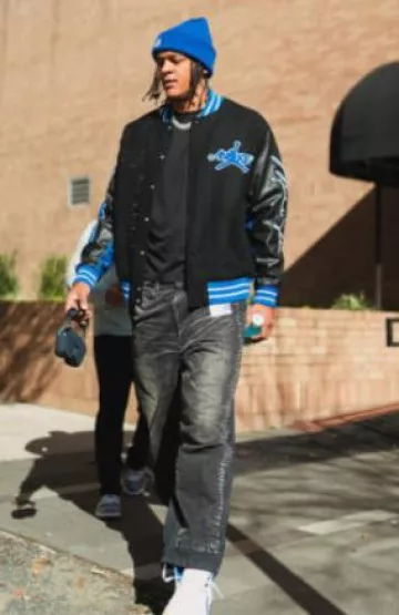 Maison Mihara Yasuhiro Black Baggy 'Embedded' Jeans worn by Paolo Banchero on the Instagram account @orlandomagic